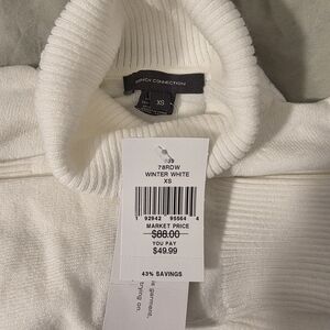 French Connection Winter White Turtleneck Sweater
